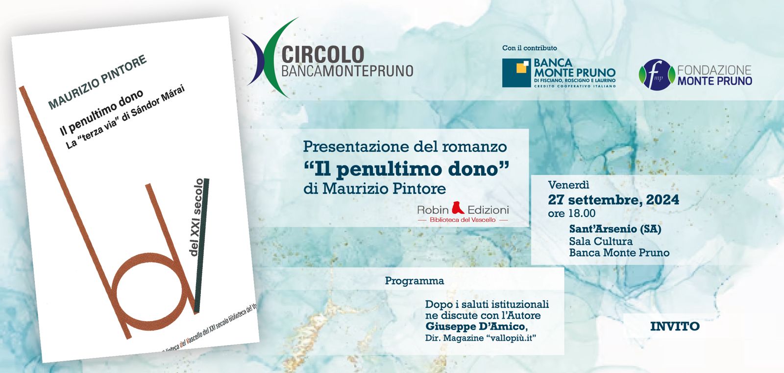 Presentazione del romanzo “Il penultimo dono” di Maurizio Pintore